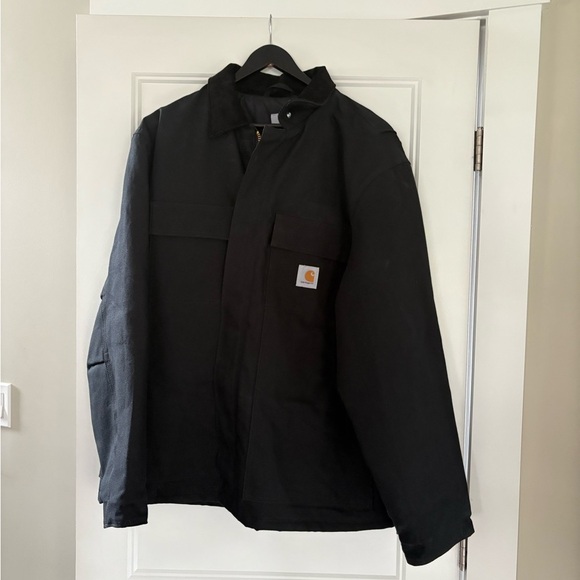 Men’s Black C03 Arctic Quilt Lined Traditional Duck Coat  Sz L - Picture 2 of 16